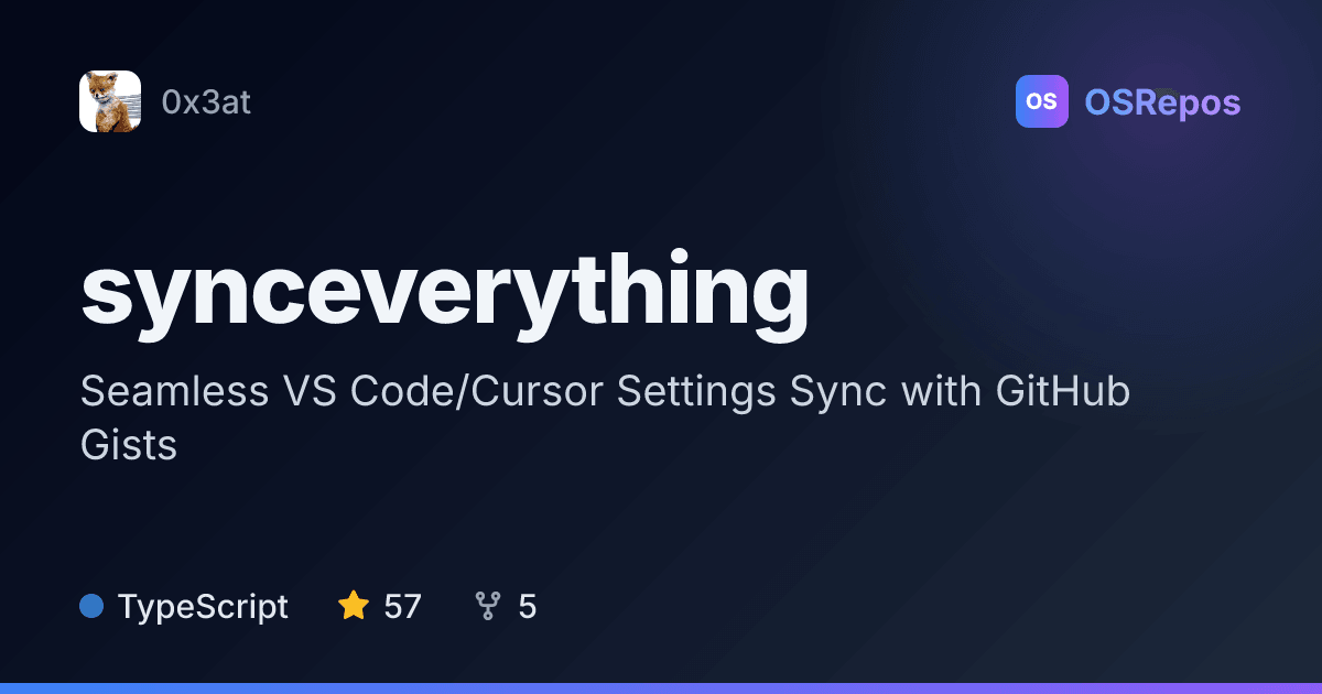 synceverything: Sync VS Code and Cursor Settings Across Machines