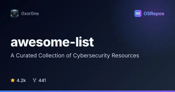 awesome-list: A Curated Collection of Cybersecurity Resources