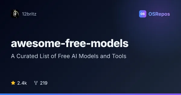 awesome-free-models: Find Free AI Models, APIs, and Tools