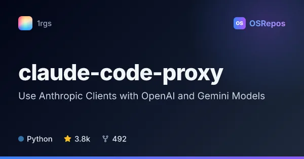 claude-code-proxy: Connect Claude Code to OpenAI and Gemini