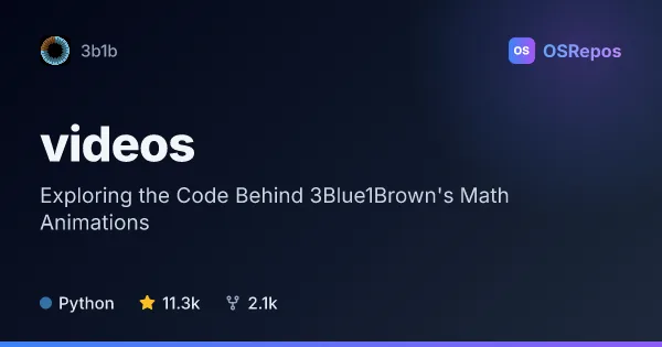 3b1b/videos: Exploring the Code Behind 3Blue1Brown's Math Animations