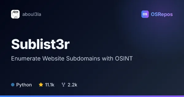 Sublist3r: Enumerate Website Subdomains with OSINT