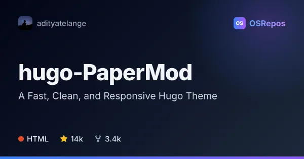Hugo PaperMod: A Fast, Clean, and Responsive Hugo Theme