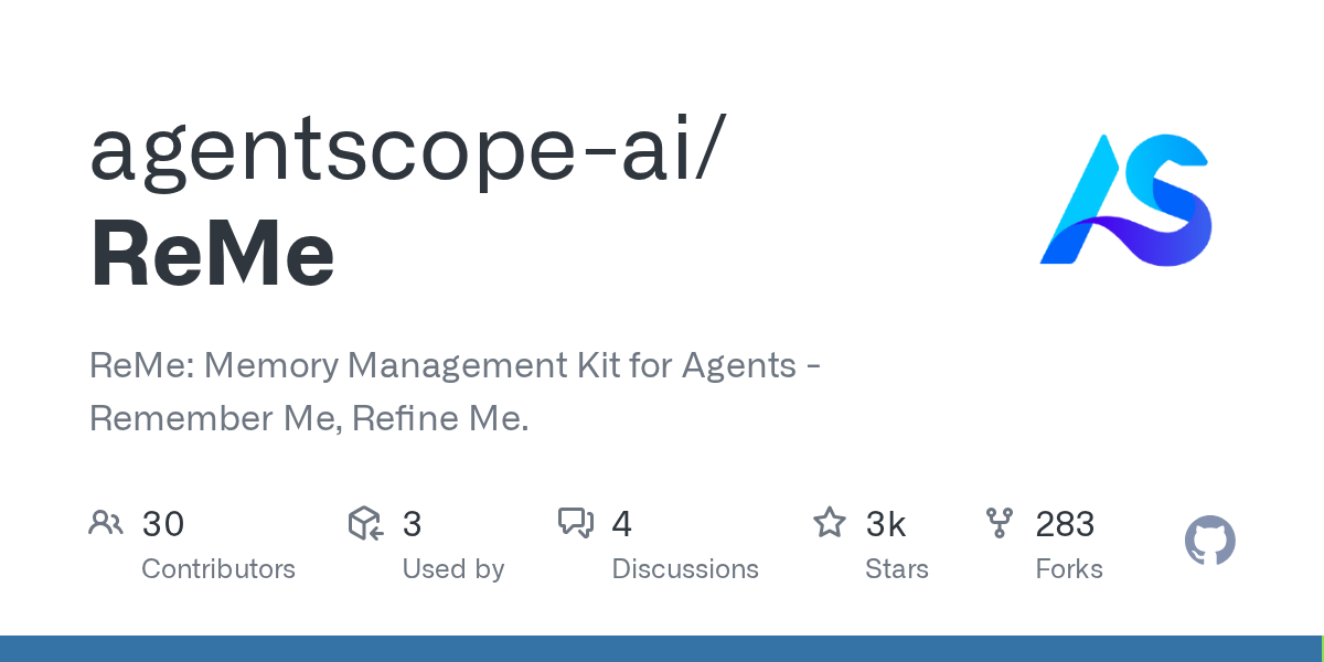ReMe: An Advanced Memory Management Kit for AI Agents