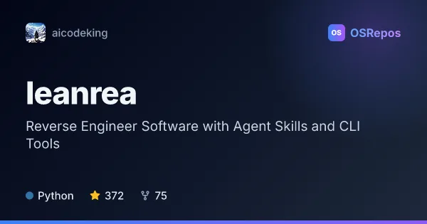 leanrea: Reverse Engineer Software with Agent Skills and CLI Tools