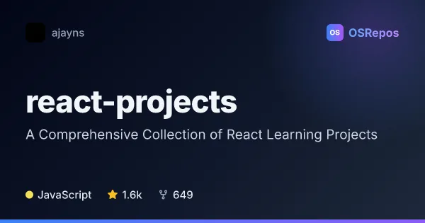 react-projects: A Comprehensive Collection of React Learning Projects