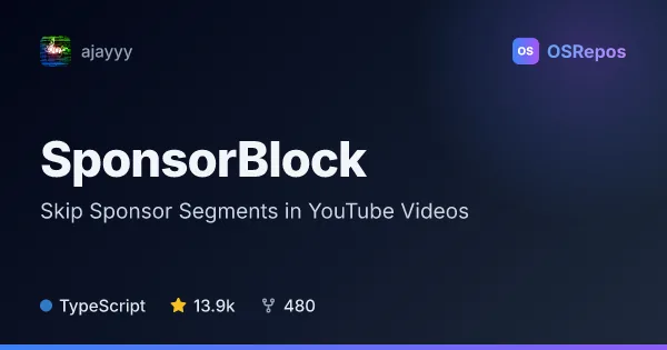 SponsorBlock: Skip Sponsor Segments in YouTube Videos