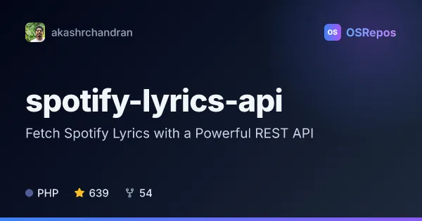 spotify-lyrics-api: Fetch Spotify Lyrics with a Powerful REST API