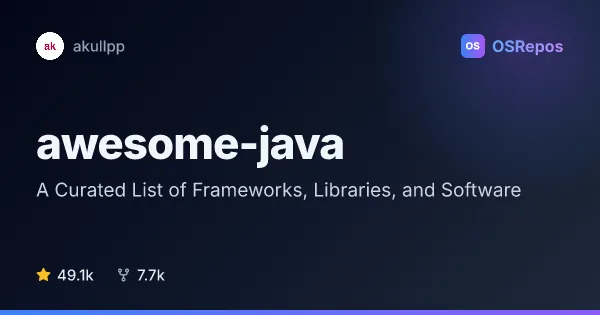 Awesome Java: A Curated List of Frameworks, Libraries, and Software