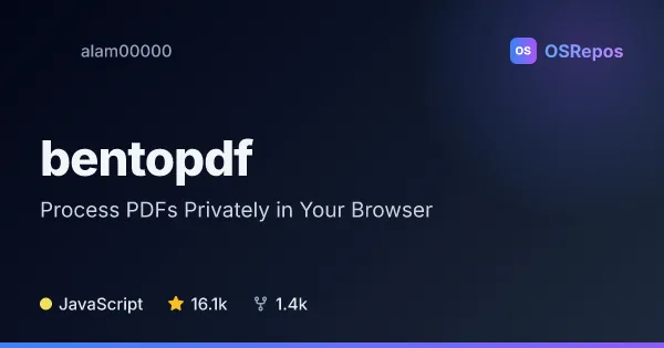 bentopdf: Process PDFs Privately in Your Browser