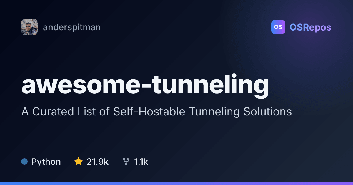 Awesome Tunneling: A Curated List of Self-Hostable Tunneling Solutions