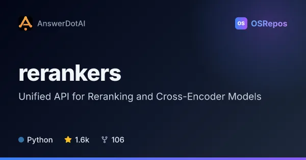rerankers: Use Diverse Reranking Models Through One Python API