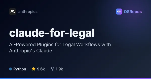 claude-for-legal: Legal Workflow Plugins and Agents