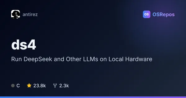 ds4: Run DeepSeek and Other LLMs on Local Hardware