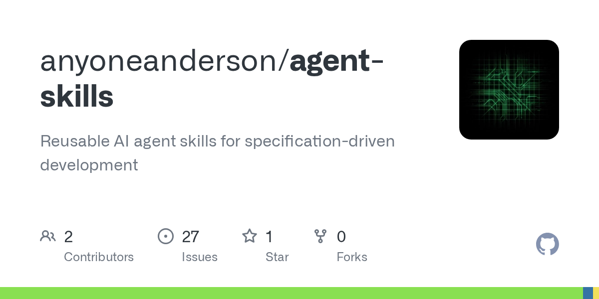 agent-skills: Reusable AI Agent Skills for Specification-Driven Development