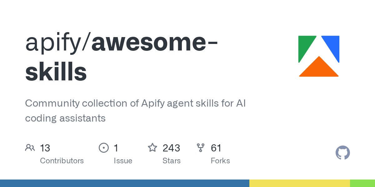 Awesome-skills: Community-Driven Apify Agent Skills for AI Coding Assistants