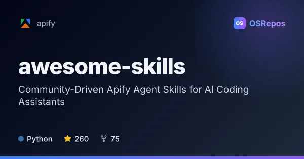 Awesome-skills: Community-Driven Apify Agent Skills for AI Coding Assistants