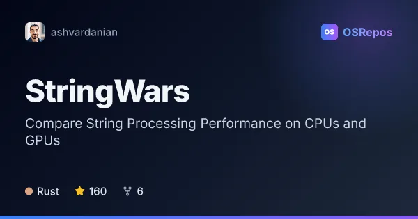 StringWars: Compare String Processing Performance on CPUs and GPUs