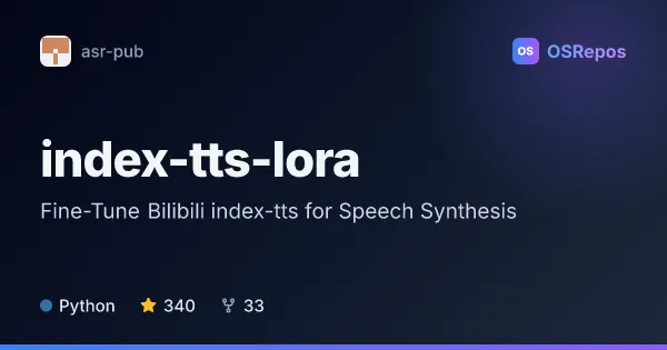 index-tts-lora: Fine-Tune Bilibili index-tts for Speech Synthesis