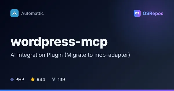 WordPress MCP: AI Integration Plugin (Migrate to mcp-adapter)