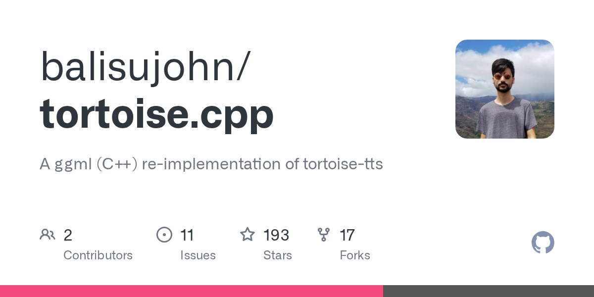 tortoise.cpp: Local Text-to-Speech with GGML and C++