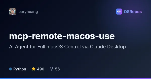 MCP Remote macOS Use: AI Agent for Full macOS Control via Claude Desktop