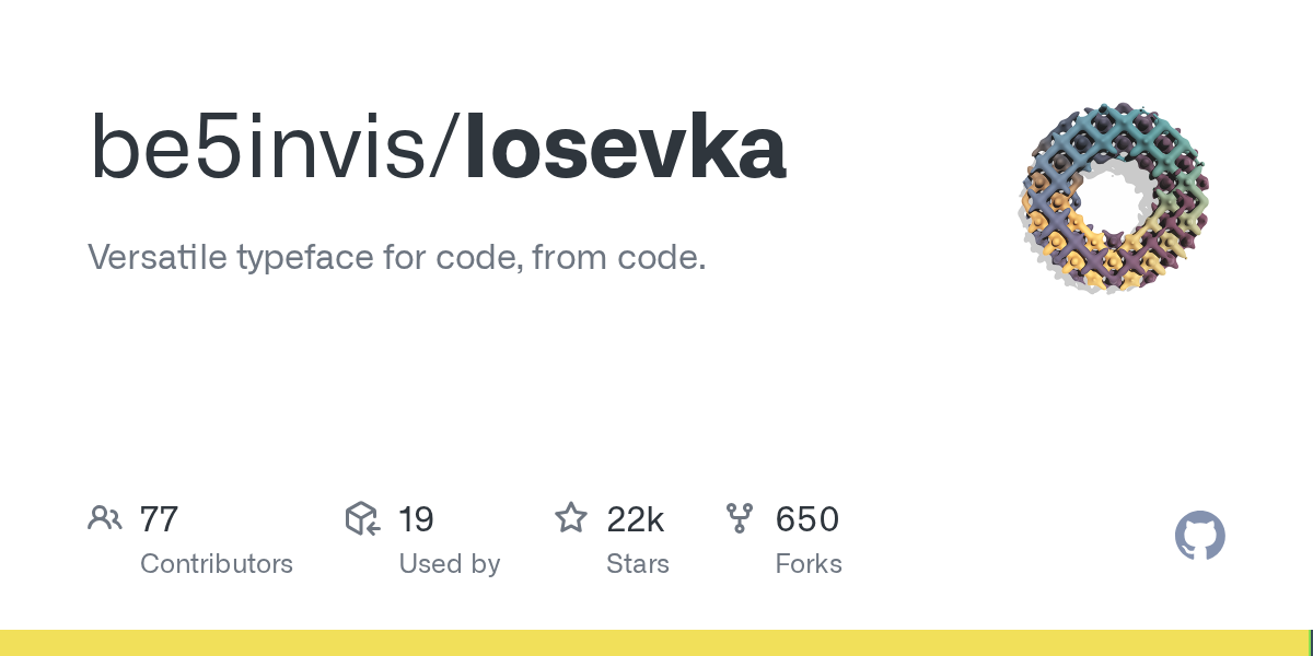 Iosevka: A Versatile Typeface for Code and Technical Documents