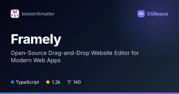 Framely: Open-Source Drag-and-Drop Website Editor for Modern Web Apps