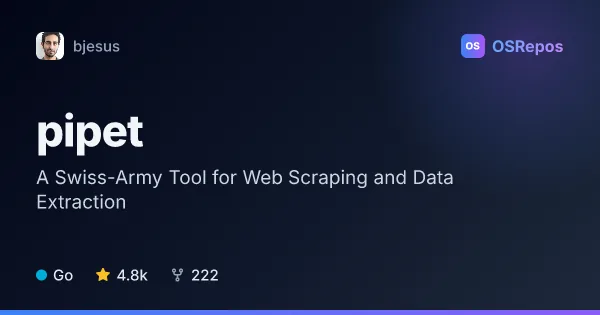 Pipet: A Swiss-Army Tool for Web Scraping and Data Extraction