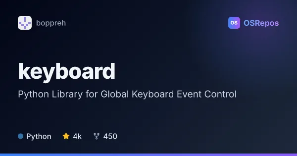 keyboard: Capture and Simulate Keyboard Events in Python