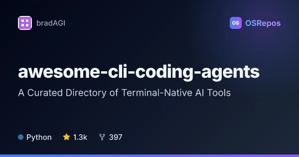 awesome-cli-coding-agents: A Curated Directory of Terminal-Native AI Tools