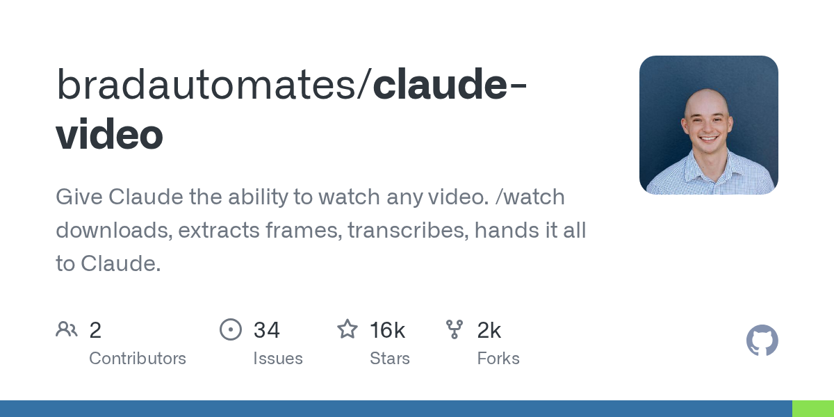 claude-video: Empowering Claude to Watch and Analyze Any Video Content