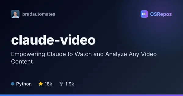 claude-video: Empowering Claude to Watch and Analyze Any Video Content
