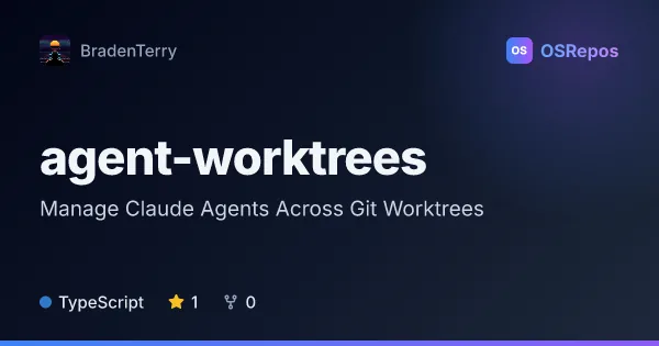 agent-worktrees: Manage Claude Agents Across Git Worktrees