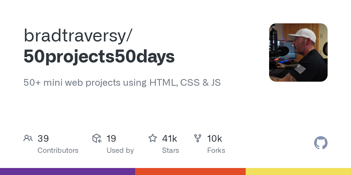 50projects50days: Build 50 Mini Web Projects with HTML, CSS, and JS
