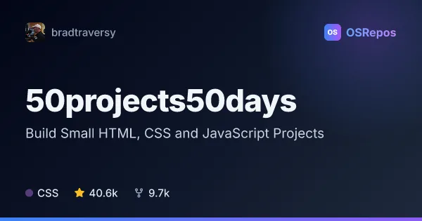 50projects50days: Build Small HTML, CSS and JavaScript Projects
