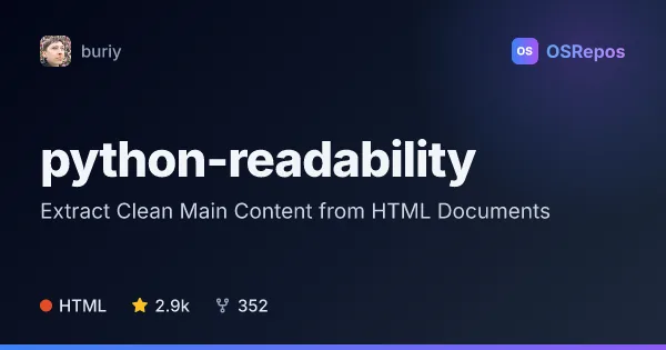 python-readability: Extract Main Text from HTML Pages