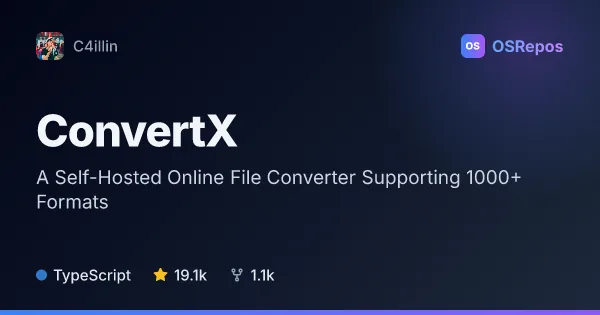 ConvertX: Convert Files on Your Own Server