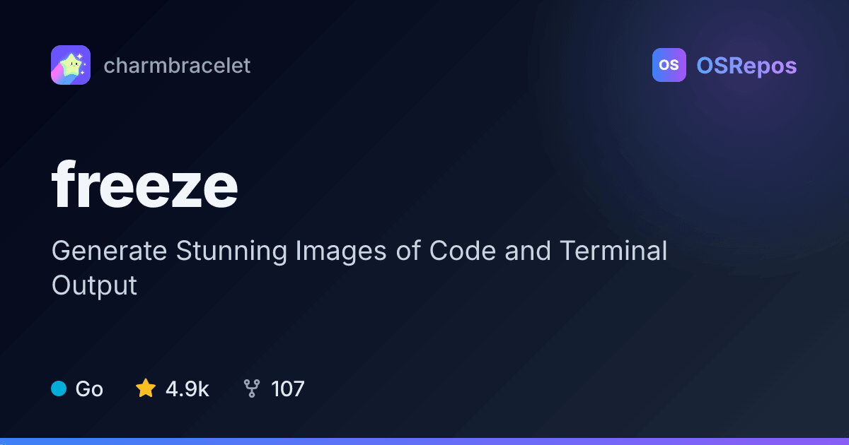 freeze: Create Images of Code and Terminal Output
