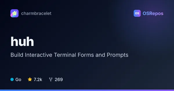 huh: Build Interactive Terminal Forms and Prompts