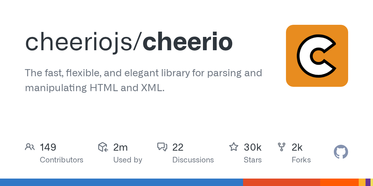 Cheerio: Fast and Flexible HTML/XML Parsing and Manipulation Library