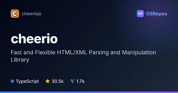 Cheerio: Fast and Flexible HTML/XML Parsing and Manipulation Library