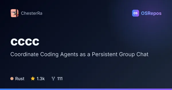cccc: Coordinate Coding Agents as a Persistent Group Chat