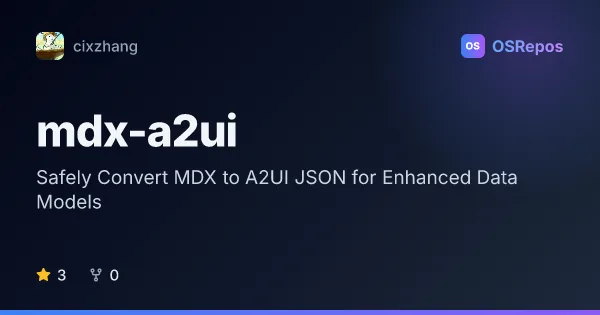 mdx-a2ui: Safely Convert MDX to A2UI JSON for Enhanced Data Models