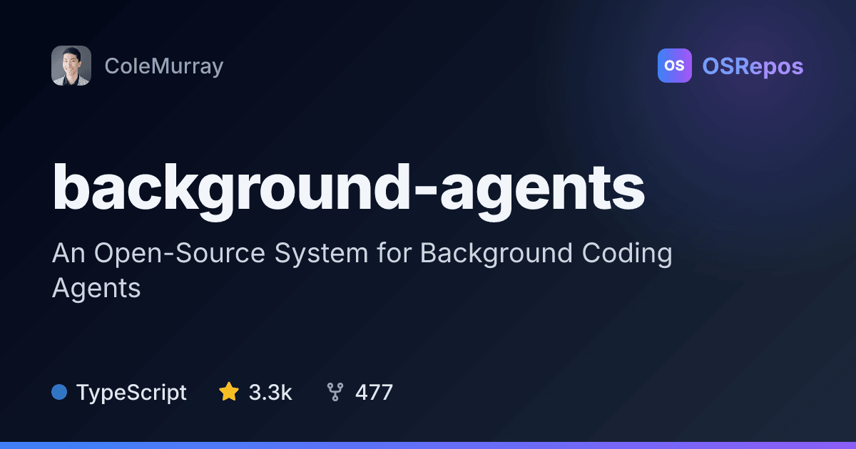 background-agents: Run Coding Agents in Background Sandboxes