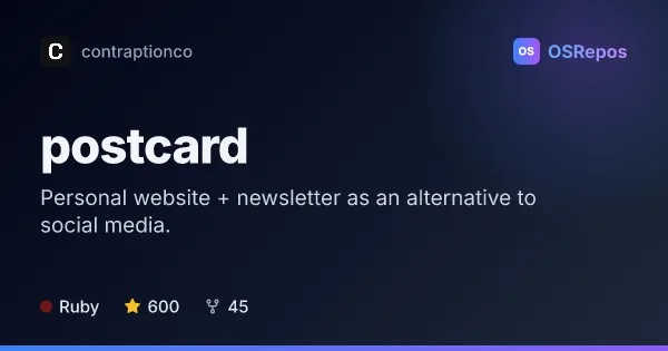 postcard: Create a Personal Website and Newsletter