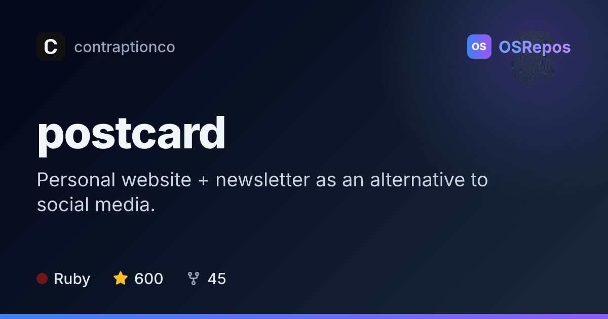 postcard: Create a Personal Website and Newsletter