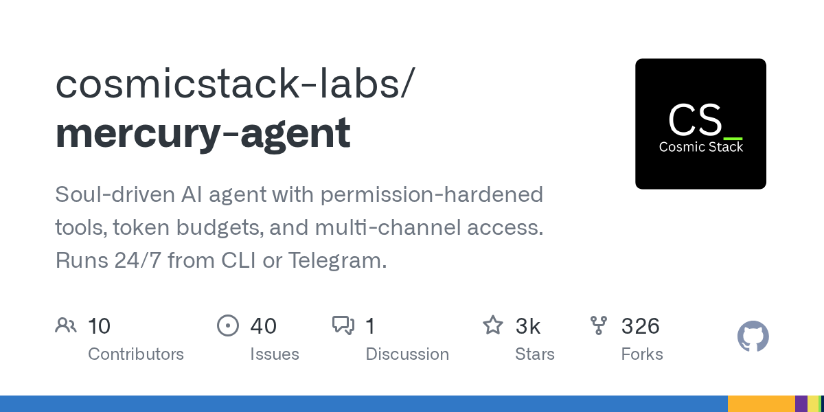Mercury Agent: A Soul-Driven AI with Hardened Permissions and Multi-Channel Access