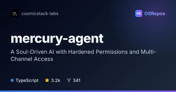 Mercury Agent: A Soul-Driven AI with Hardened Permissions and Multi-Channel Access