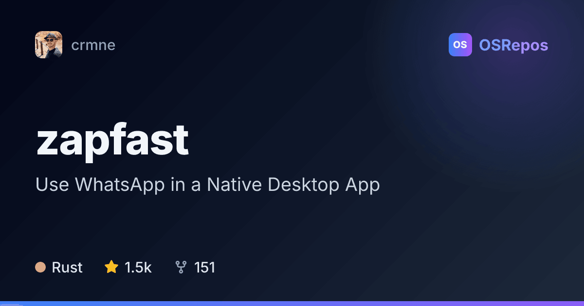 zapfast: Use WhatsApp in a Native Desktop App